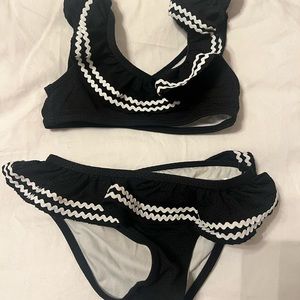 Black and white Janie and Jack ruffle bikini